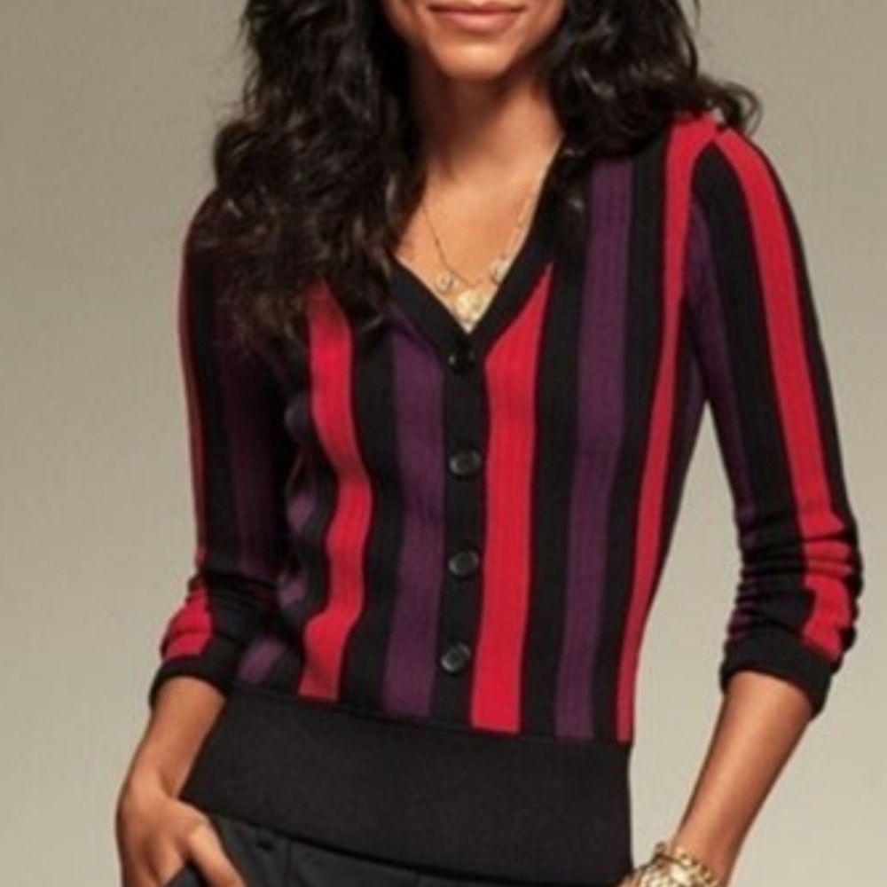 CAbi Royal Pullover Size M Multi Stripe - Picture 1 of 9